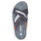 Blaue Rieker Herren Pantoletten 21539-14 mit Komfortweite G sowie leichter Sohle. Schuh von oben.