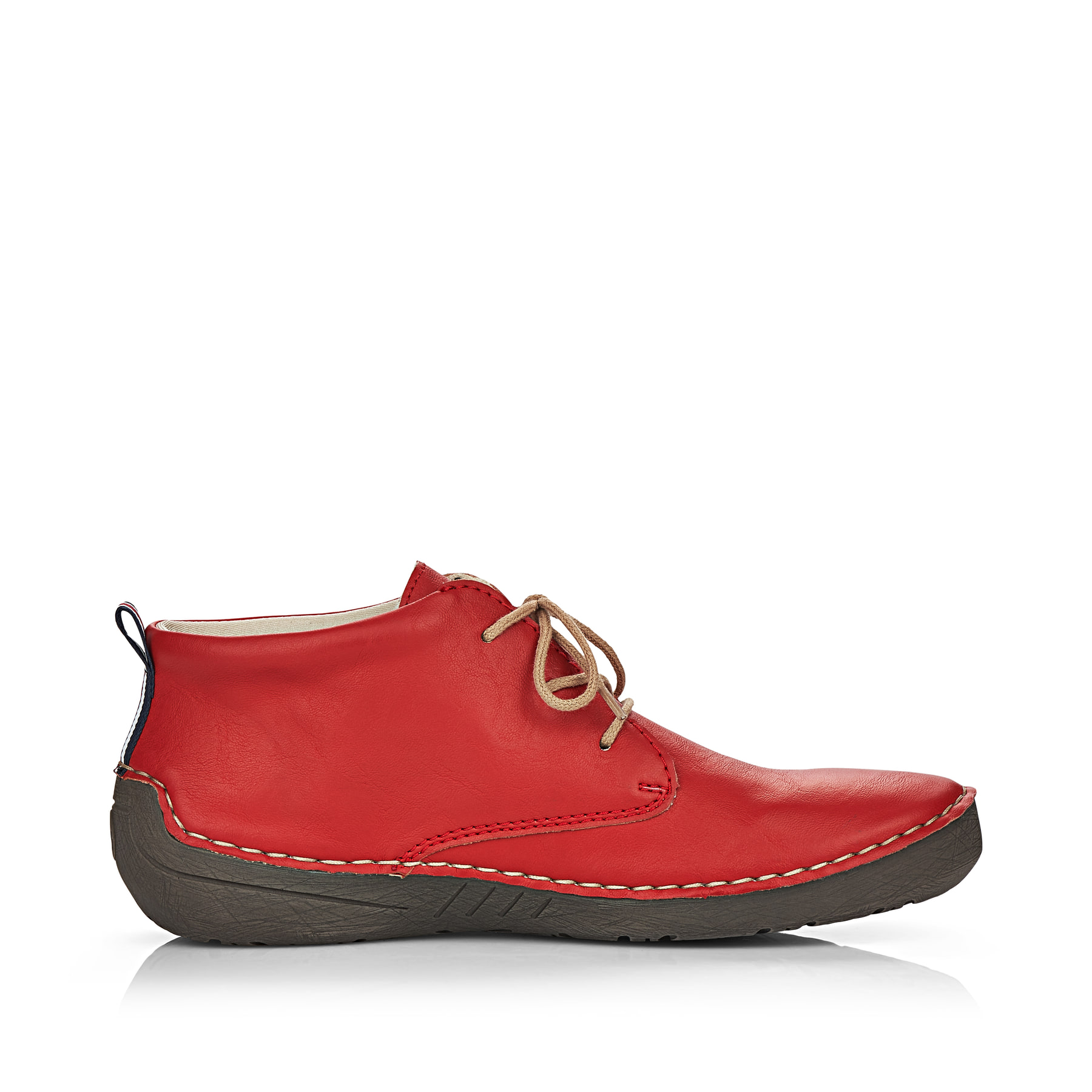 Rote Rieker Damen Schnürschuhe 52522-33 mit einer extra weichen Decksohle. Schuh Innenseite.