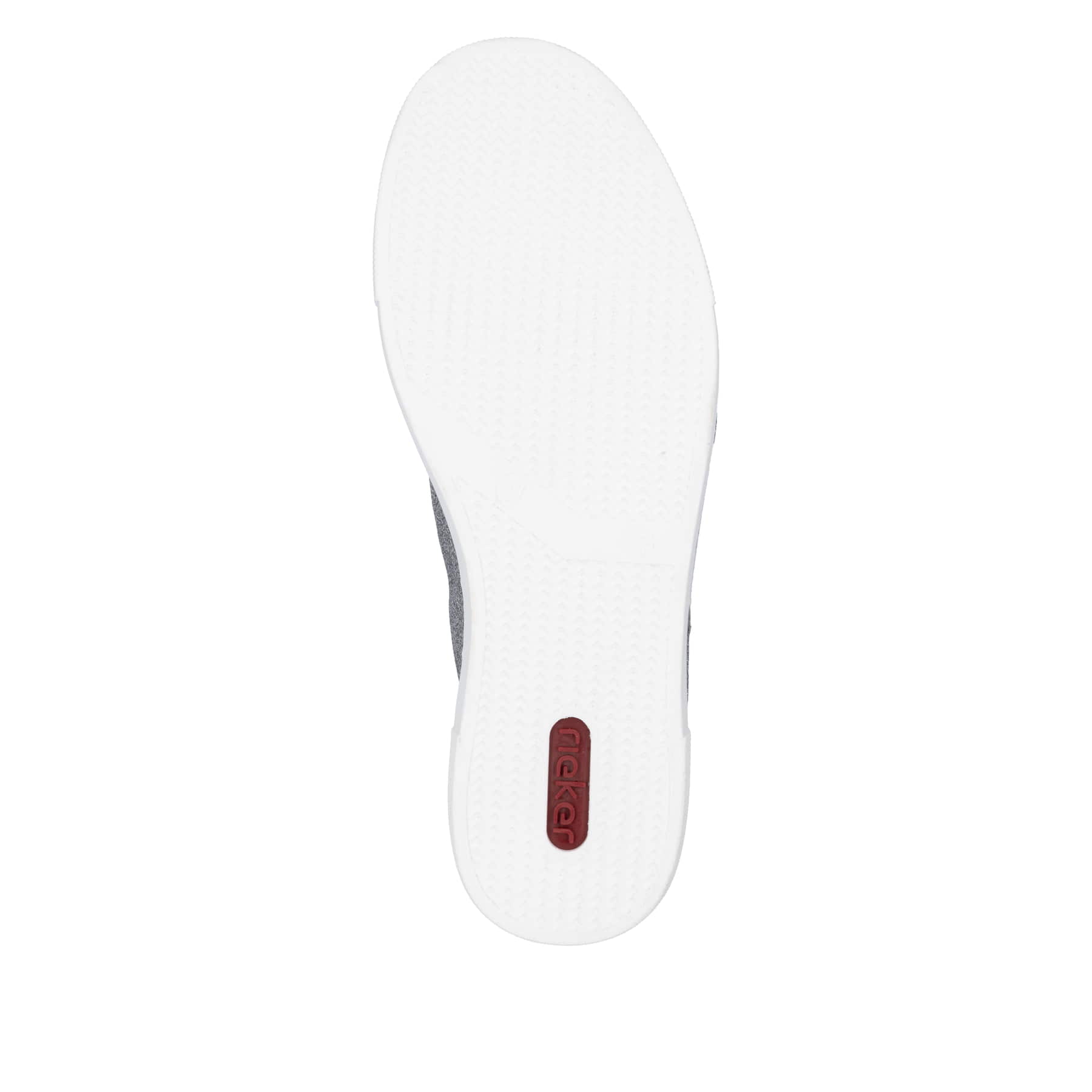 Baskets basses Rieker argent pour femme N49W1-91 avec lacets. Semelle extérieure de la chaussure.