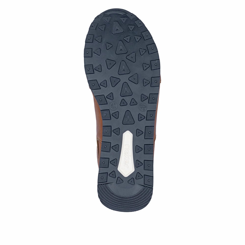 Braune Rieker Herren Schnürschuhe U0314-24 aus Glattleder mit Komfortweite G 1/2. Schuh Laufsohle.