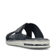 Blaue Rieker Herren Pantoletten 29083-14 mit Rieker Air Sohlenfenster. Schuh von hinten.