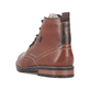Braune Rieker Herren Schnürstiefel 14631-25 mit wasserabweisender TEX-Membran. Schuh von hinten.