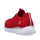 Rote Rieker Damen Slipper M5074-33 mit Gummizug sowie einer ultraleichten Sohle. Schuh von hinten.