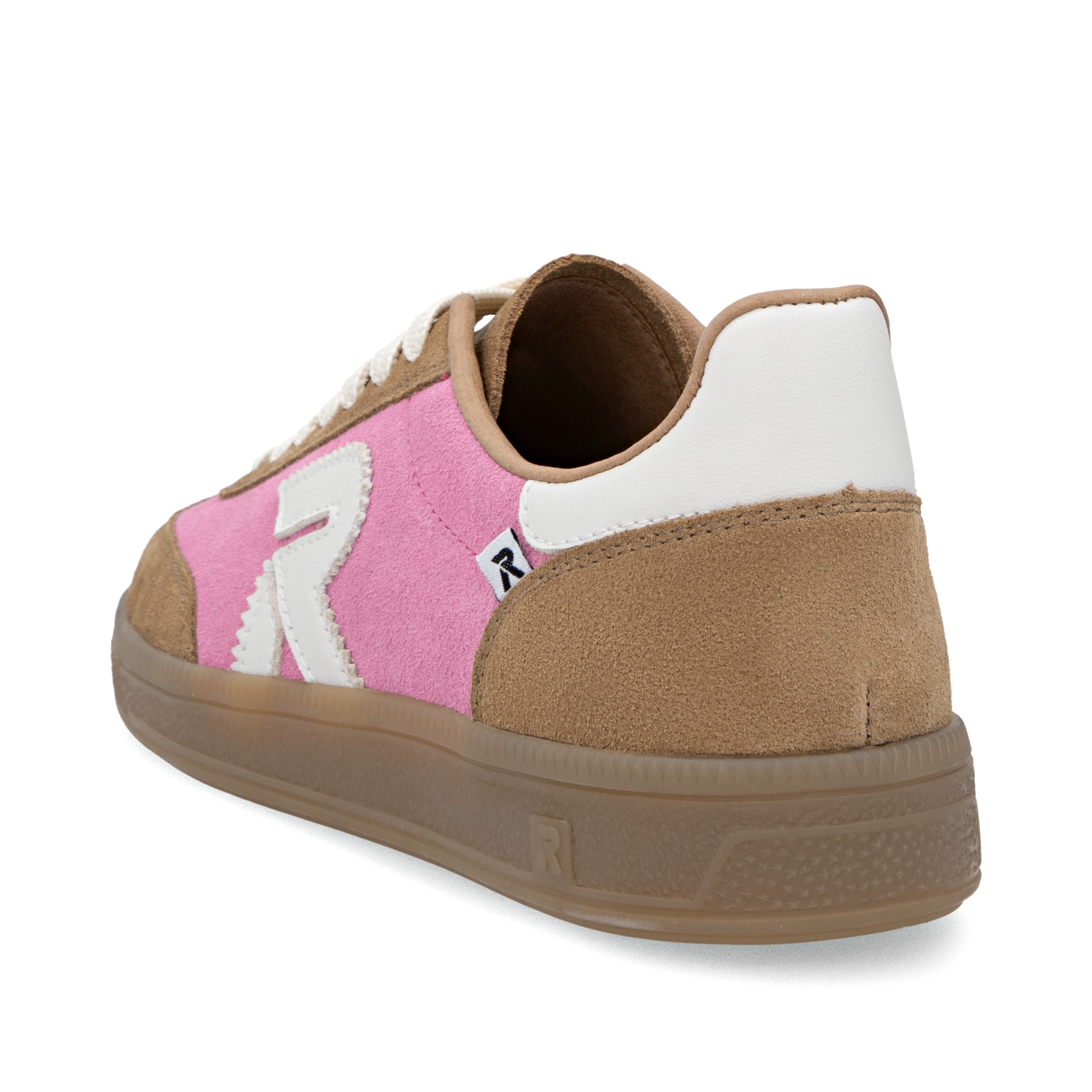 Rosane Rieker Damen Sneaker Low W2200-32 mit Schnürung sowie abriebfester Sohle. Schuh von hinten.