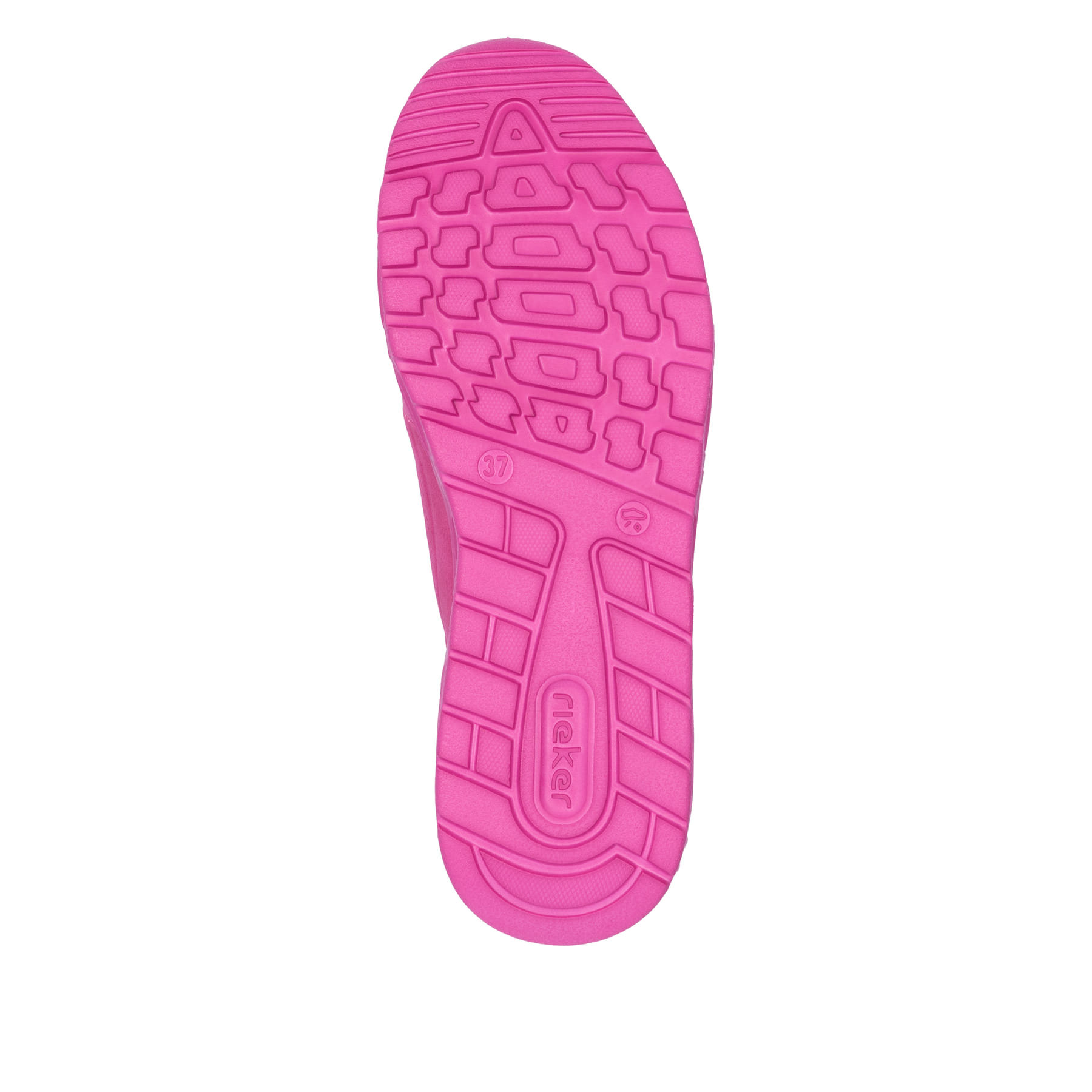 Rosane vegane Rieker Damen Sneaker Low N5202-31 mit einer Schnürung. Schuh Laufsohle.