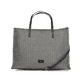 Sac à main Rieker H1074-92 noir avec fermeture éclair et bandoulière amovible et ajustable. Devant.