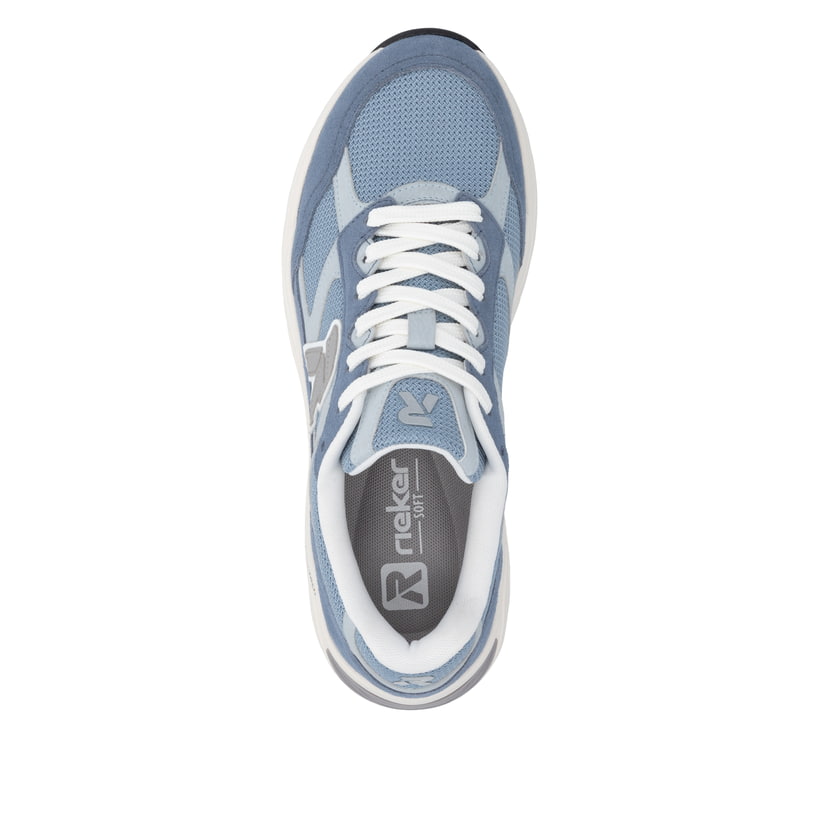 Blaue Rieker Sport Damen Sneaker Low W4201-10. Schuh von oben.