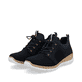 Chaussons Rieker bleus pour femme N4290-14 avec bande élastique. Chaussures inclinées sur le côté.
