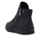 Schwarze Rieker Damen Kurzstiefel Z0056-00 aus Glattleder. Schuh von hinten.