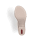 Sandalettes Ã  lanières Rieker argent femme 64654-40 avec fermeture velcro. Semelle extérieure de la chaussure.