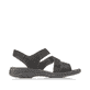 Schwarze Rieker Damen Riemchensandalen 64573-00 mit einem Klettverschluss. Schuh Innenseite.