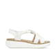 Weiße Rieker Keilsandaletten 63261-80 mit einem Gummizug sowie der Extraweite H. Schuh Innenseite.
