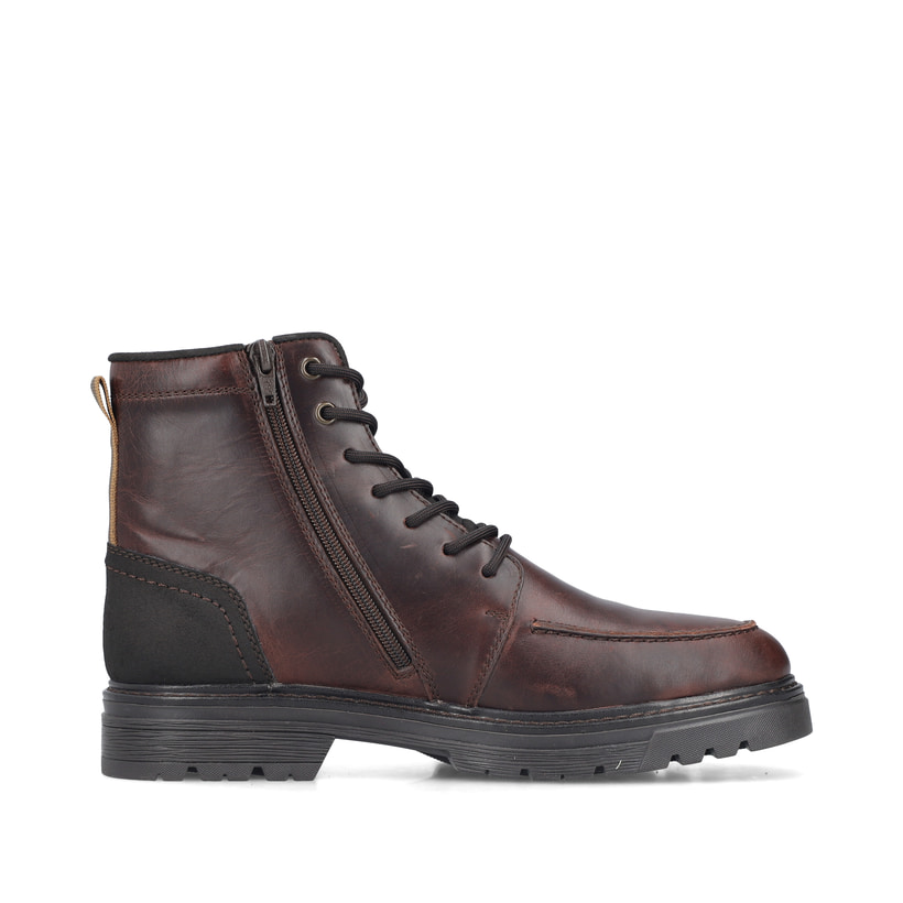 Braune Rieker Herren Schnürstiefel F2710-26 aus Glattleder. Schuh Innenseite.