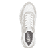 Weiße Rieker Damen Sneaker Low W1302-83 mit einer Schnürung. Schuh von oben.