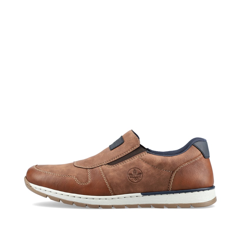 
Nussbraune Rieker Herren Slipper B2173-24 mit einer schockabsorbierenden Sohle. Schuh Außenseite