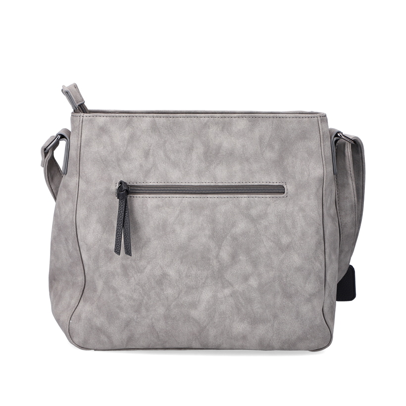 Sac Ã  main Rieker H1481-42 en gris avec compartiment intérieur, fermeture éclair et poche pour téléphone portable. Verso.