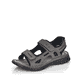 Graue Rieker Herren Trekkingsandalen 26752-42 mit einem Klettverschluss. Schuh seitlich schräg.