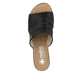 Schwarze Rieker Damen Pantoletten 64687-00 mit einer schockabsorbierenden Sohle. Schuh von oben.