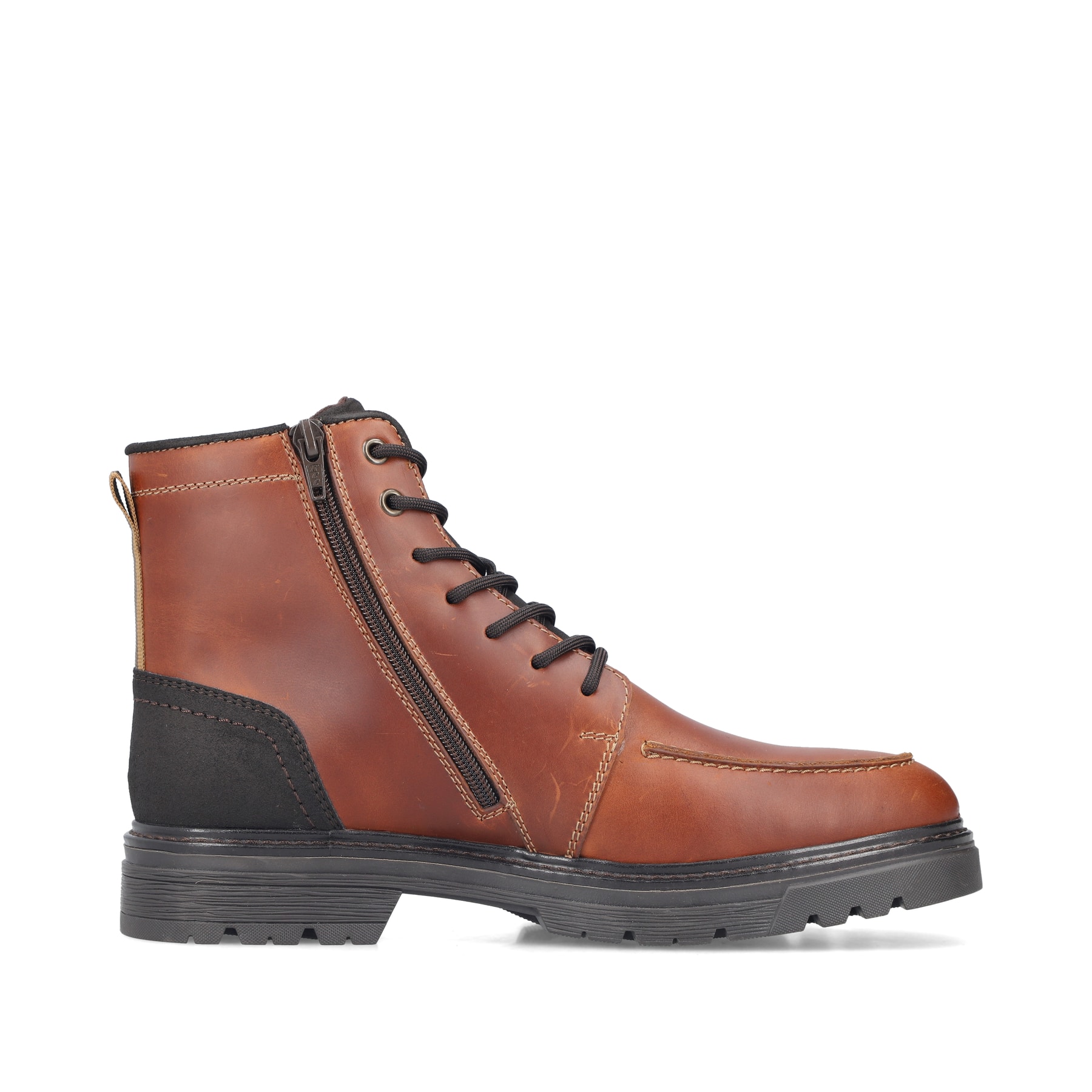 Braune Rieker Herren Schnürstiefel F2710-25 aus Glattleder. Schuh Innenseite.