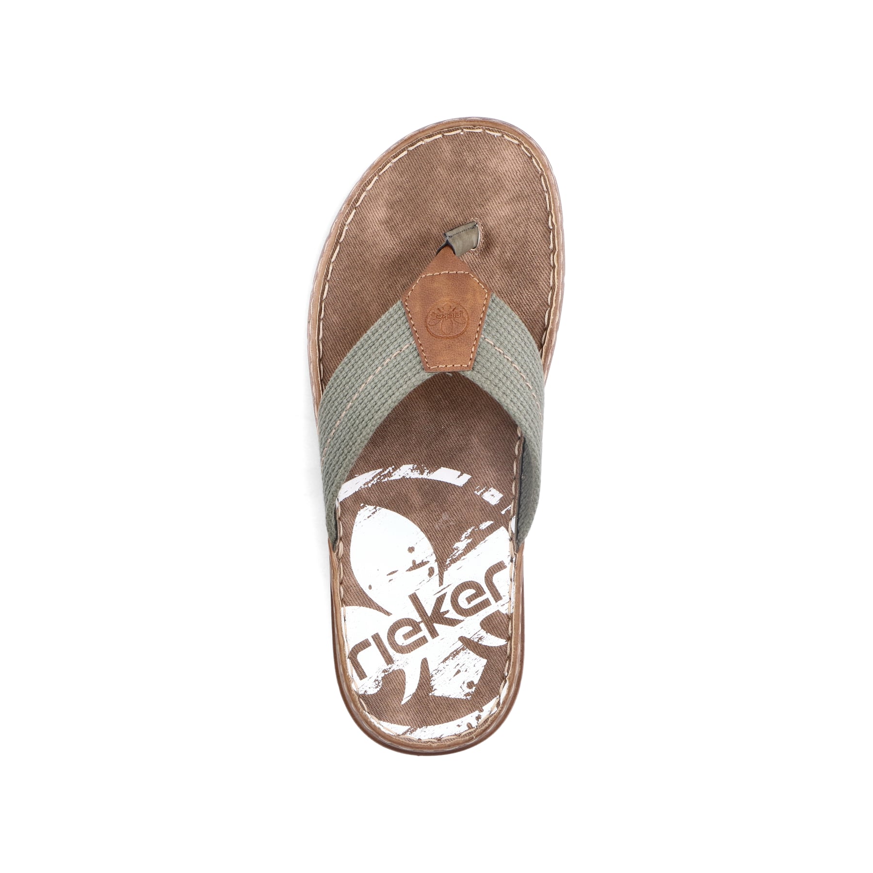 Grüne Rieker Herren Zehentrenner 21280-54 mit der Komfortweite G. Schuh von oben.