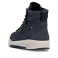 Blaue Rieker Damen Sneaker High W0164-14 mit einer leichten und griffigen Sohle. Schuh von hinten.