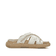 Beige Rieker Damen Pantoletten V1588-60 mit einem Gummizug sowie griffiger Sohle. Schuh Innenseite.
