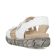 Weiße Rieker Damen Riemchensandalen V5151-80 aus Glattleder. Schuh von hinten.