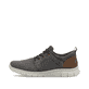 Graue Rieker Herren Slipper B7796-42 mit einem Gummizug sowie Komfortweite G 1/2. Schuh Außenseite.
