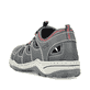 Graue Rieker Herren Slipper 08065-46 mit einem Gummizug sowie Komfortweite G. Schuh von hinten.