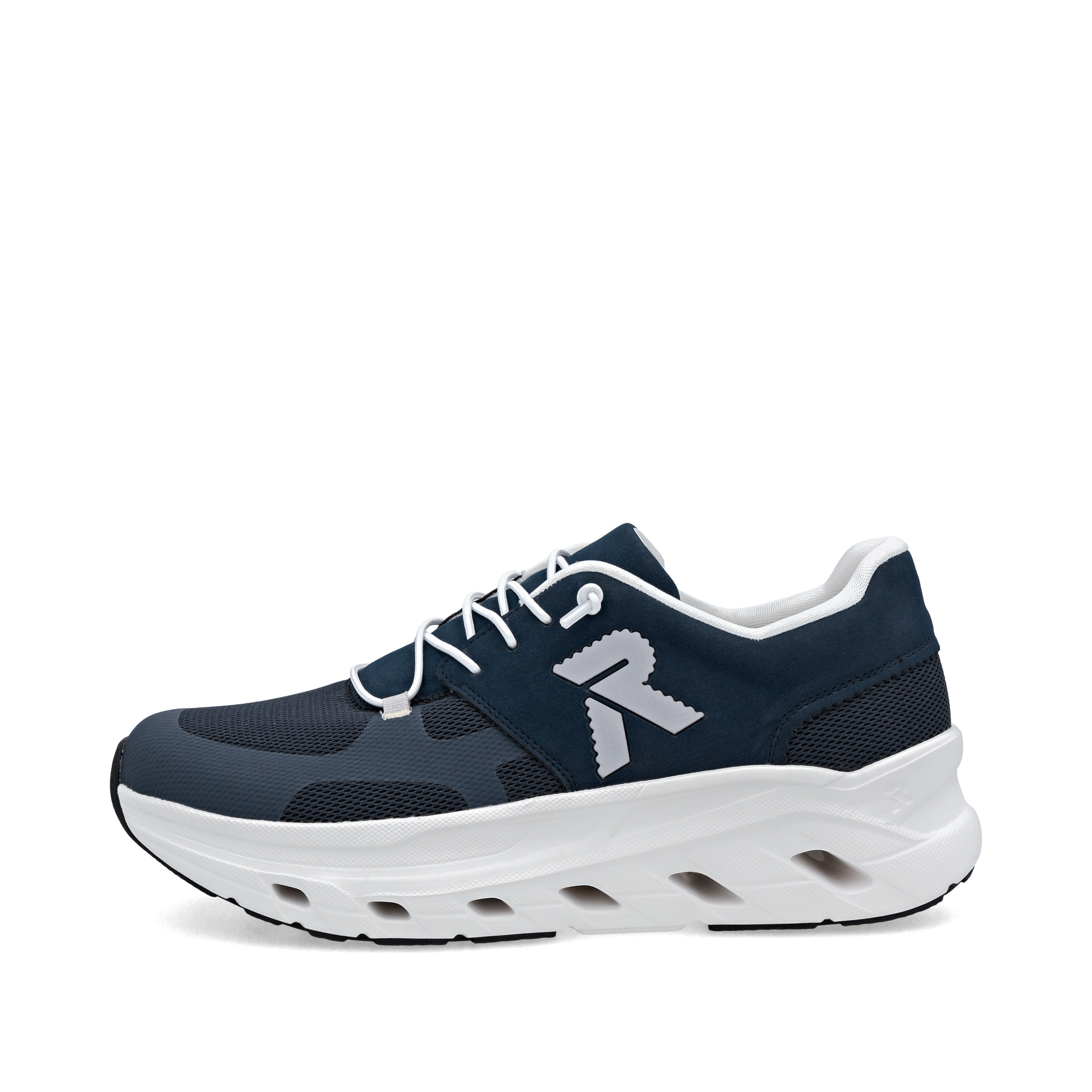 Blaue Rieker Herren Sneaker Low U3500-14 mit Schnürung sowie ultraleichter Sohle. Schuh Außenseite.