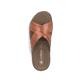 Braune Rieker Herren Pantoletten 24393-24 mit der Komfortweite G 1/2. Schuh von oben.