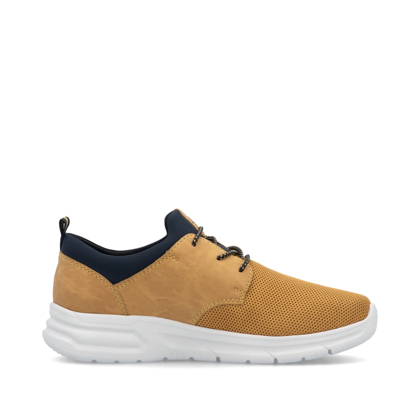 Gelbe Rieker Herren Slipper B7371-68 mit einem Gummizug sowie Komfortweite G 1/2. Schuh Innenseite.