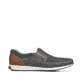 Mocassins Rieker gris homme 11954-45 avec coutures modernes élégantes. Intérieur de la chaussure.