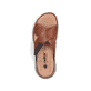Braune Rieker Herren Pantoletten 25283-22 mit einem Klettverschluss. Schuh von oben.