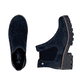 Dunkelblaue Rieker Damen Chelsea Boots 79265-14 aus Rauleder mit einem Gummizug. Schuh von oben, liegend.