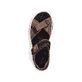 Braune Rieker Damen Trekkingsandalen 68851-22 mit einem Klettverschluss. Schuh von oben.