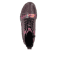 Bottes à lacets Rieker rouges femmes 74800-30 avec membrane RiekerTEX. Chaussure vue de dessus.