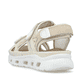 Beige Rieker Damen Trekkingsandalen 64074-60 mit einem Klettverschluss. Schuh von hinten.