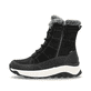 Schwarze Rieker Damen Schnürstiefel W0071-00 mit wasserabweisender TEX-Membran. Schuh Außenseite.