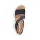 Blaue Rieker Damen Riemchensandalen V7974-14 mit einem Klettverschluss. Schuh von oben.