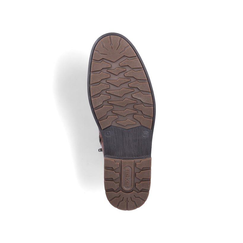 Braune Rieker Herren Schnürstiefel F4512-24 aus Glattleder. Schuh Laufsohle.