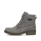 Silbergraue Rieker Damen Schnürstiefel Y9125-40 mit Schnürung und Reißverschluss. Schuh Außenseite