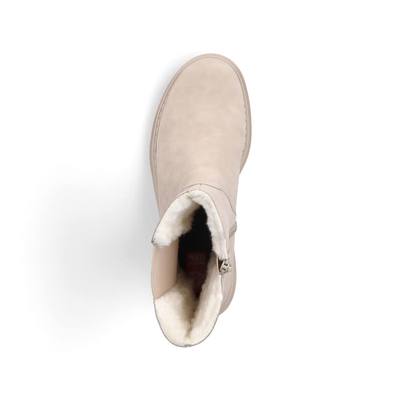 Hellbeige Rieker Damen Chelsea Boots 72683-62 mit einer schockabsorbierenden Sohle. Schuh Laufsohle