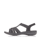 Sandales à lanières Rieker noires femme 60806-00 avec éléments décoratifs. Côté extérieur de la chaussure.