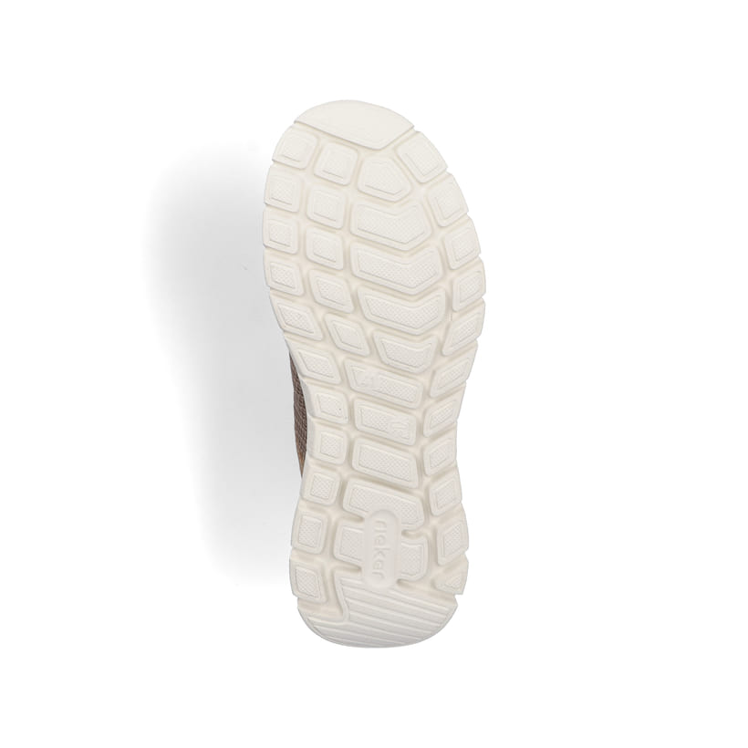 Beige Rieker Herren Slipper B6660-64 mit einem Gummizug sowie Komfortweite G 1/2. Schuh Laufsohle.