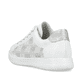 Weiße Rieker Damen Sneaker Low 45606-80 mit einer Schnürung. Schuh von hinten.
