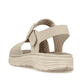 Beige Rieker Damen Riemchensandalen V8554-60 mit trendigen Schnalle. Schuh von hinten.