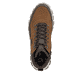 Braun-schwarze Rieker Herren Schnürstiefel B8124-22 mit einem Reißverschluss. Schuh von oben.