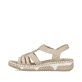 Beige Rieker Damen Riemchensandalen 66201-62 mit Schmuckelementen sowie Gummizug. Schuh Außenseite.