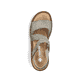 Grüne Rieker Damen Riemchensandalen V2862-52 mit einem Klettverschluss. Schuh von oben.